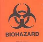 4 X 4 BioHazard Stickers , 5/PK